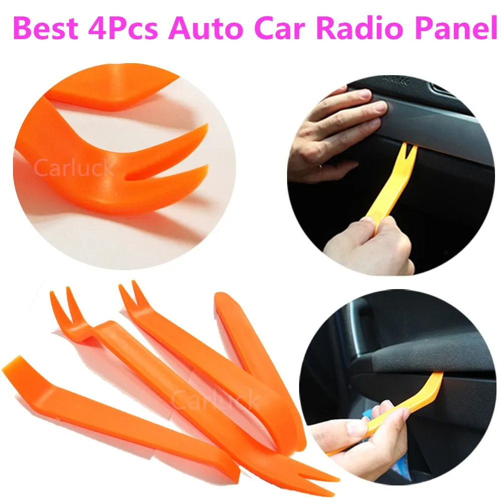 

Top 4Pcs Auto Car Radio Panel Door Clip Panel Trim Dash Audio Removal Installer Pry Kit Repair Tool Pry Hand Cockpit Tool