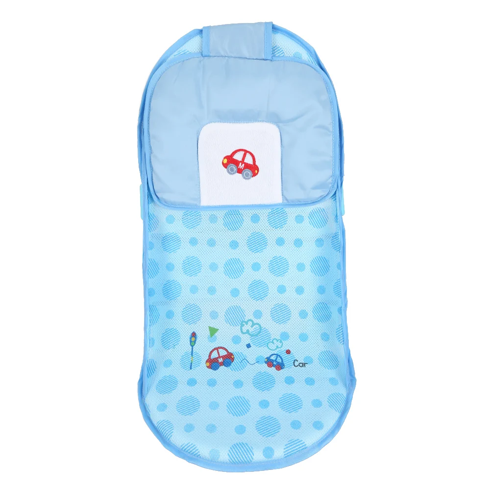 Foldable Baby Bather 15KG Load Bearing Infant Soft Polyester Mesh 3-level Height Slots