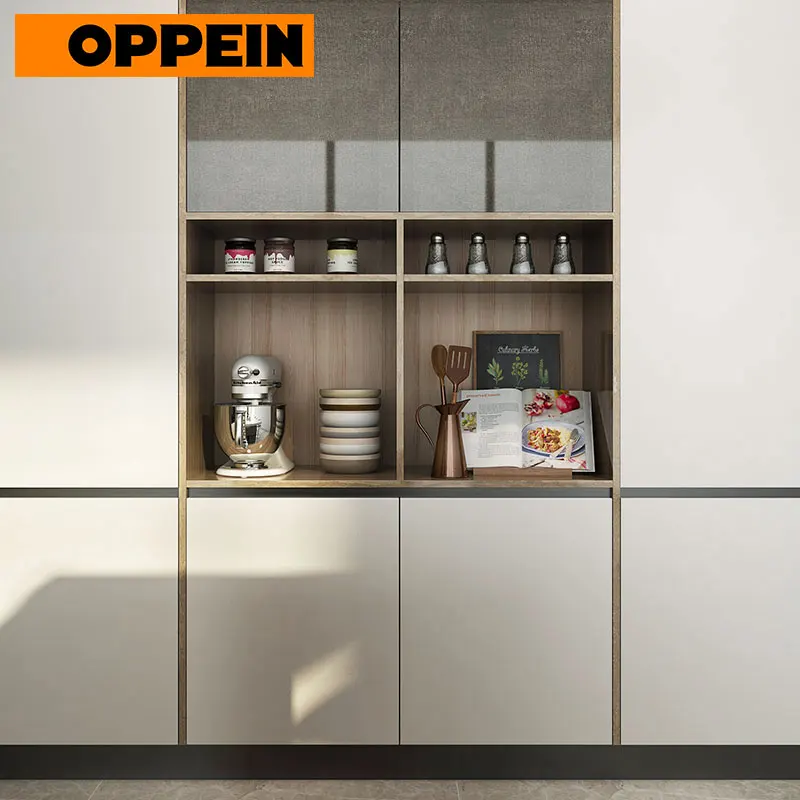 OPPEIN пользовательские ручки бесплатно Современный итальянский лак полный кухонный шкаф набор(OP17-L12