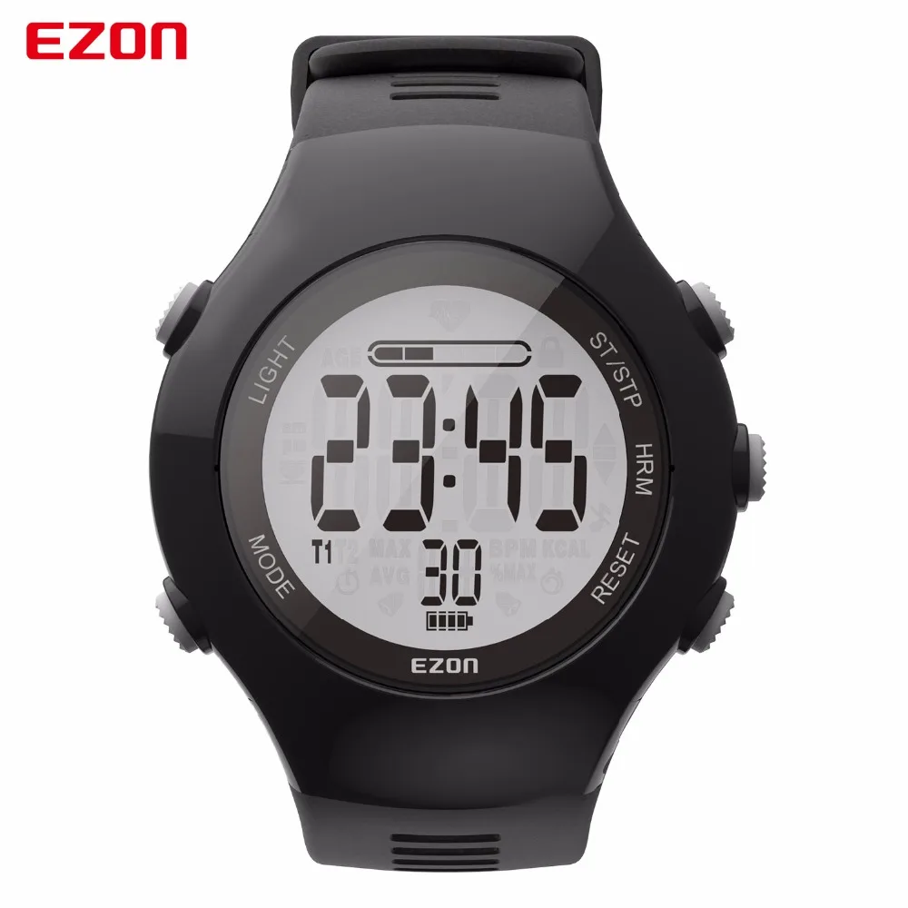EZON T043 мужские и женские спортивные цифровые часы оптический датчик пульсометр хронограф шагомер счетчик