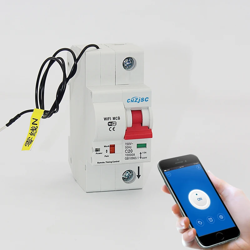 

1P 20A WiFi Smart Circuit Breaker overload and short circuit protection compatible with Amazon Alexa and Google for Smart home