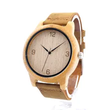 Bobobird Z0200 Womens Casual Antiguo De Bambú Redondo De Madera Relojes Con Correa de Cuero de Dama Relojes de Primeras Marcas de Lujo Reloj de Pulsera