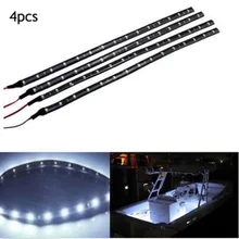 4x Белый светодиодный 1 Ft погружной навигации светильник полосы Водонепроницаемый морской катер 12V палуба лодки любезно лук понтон лампы