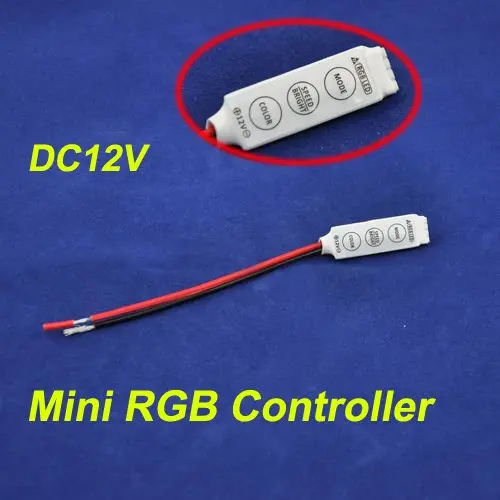 R101-S DC12V 2A 3 канала светодиодный мини контроллер, ручной светодиодный RGB контроллер для полосы света SMD 3528/5050/5630, розничная