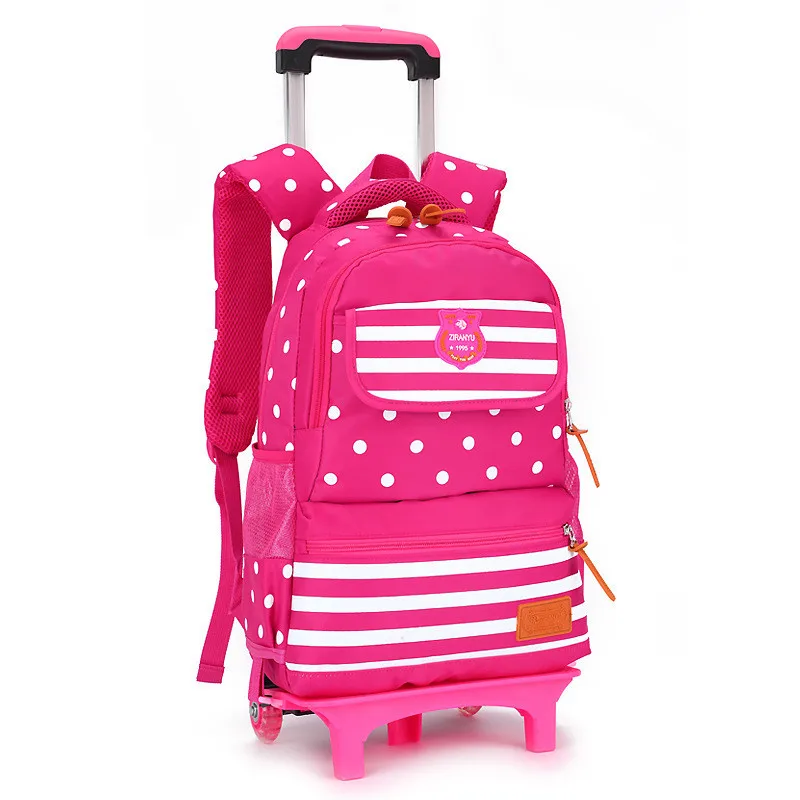 

Children Trolley School Bag Backpack Wheeled School Bag For Grils Kids Wheel Schoolbag Student Backpacks Bags