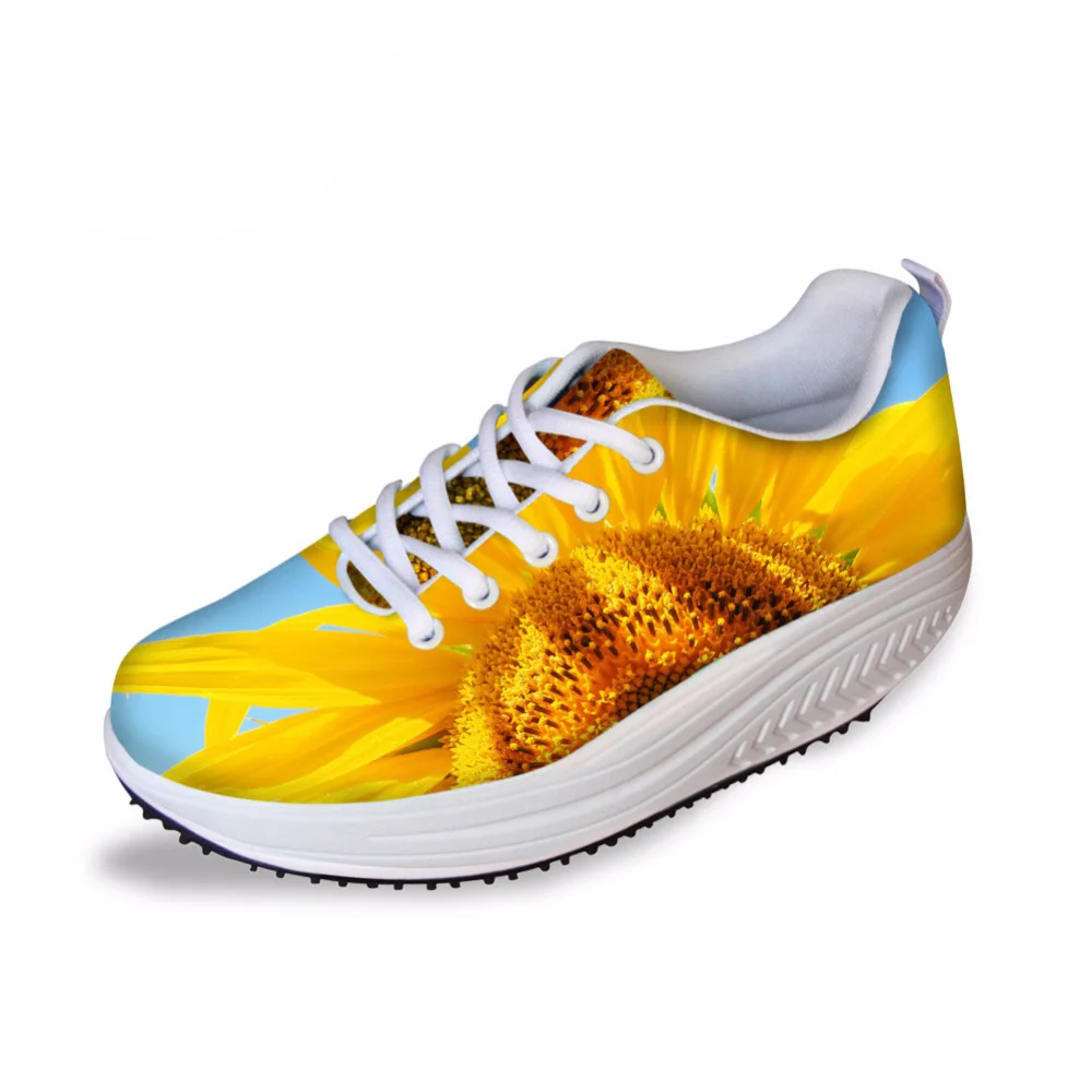

NOIDYDESIGNS Swing Slimming Shoes Women 2017 3D Flower Printed Health Female Beauty Casual Shoes flat Women Height Increasing