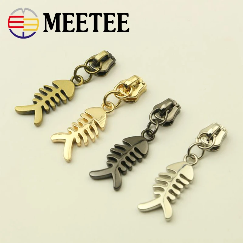 5 шт. Fish Bone # металлические ползунки для молнии металлических сумок на Одежда