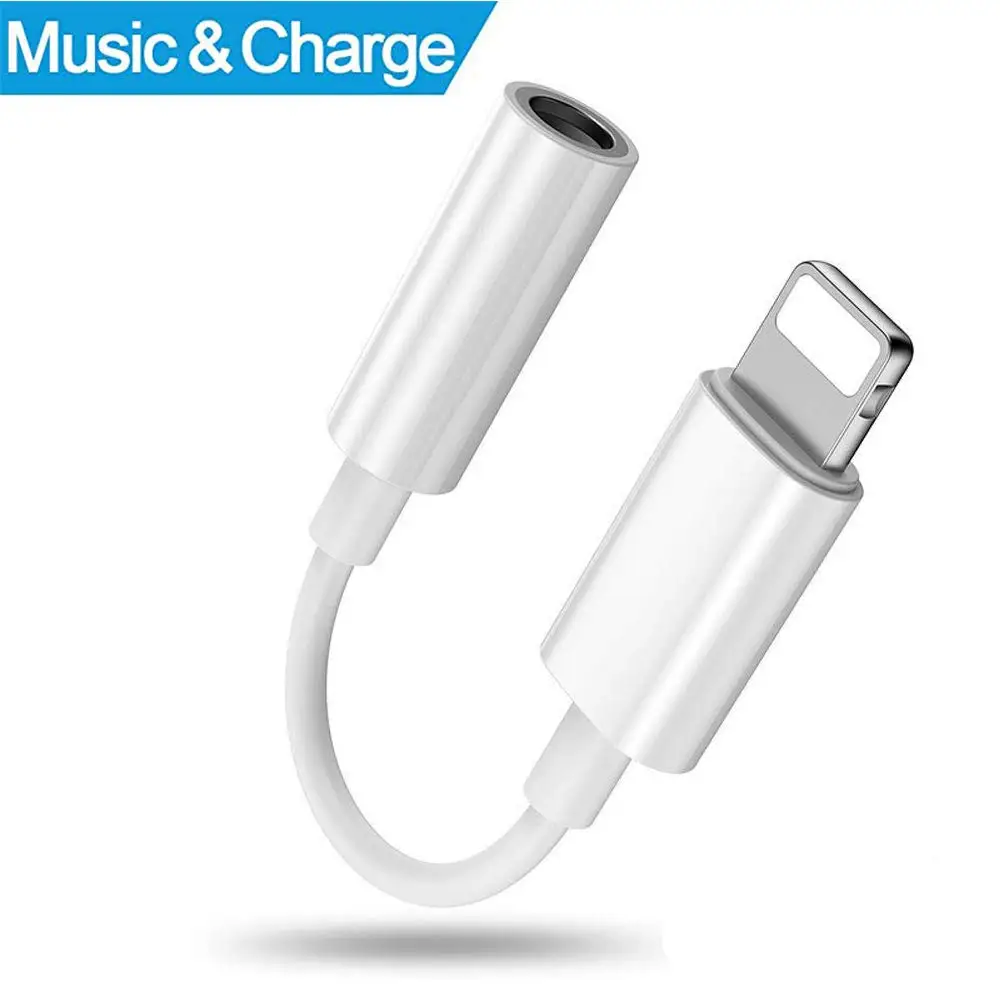 

3.5mm Adapter Compatible with iPhone Cable, 2 in 1 Audio Adaptor Headphone Adapter Compatible with iPhone X/8/8 Plus/7/7 Plus