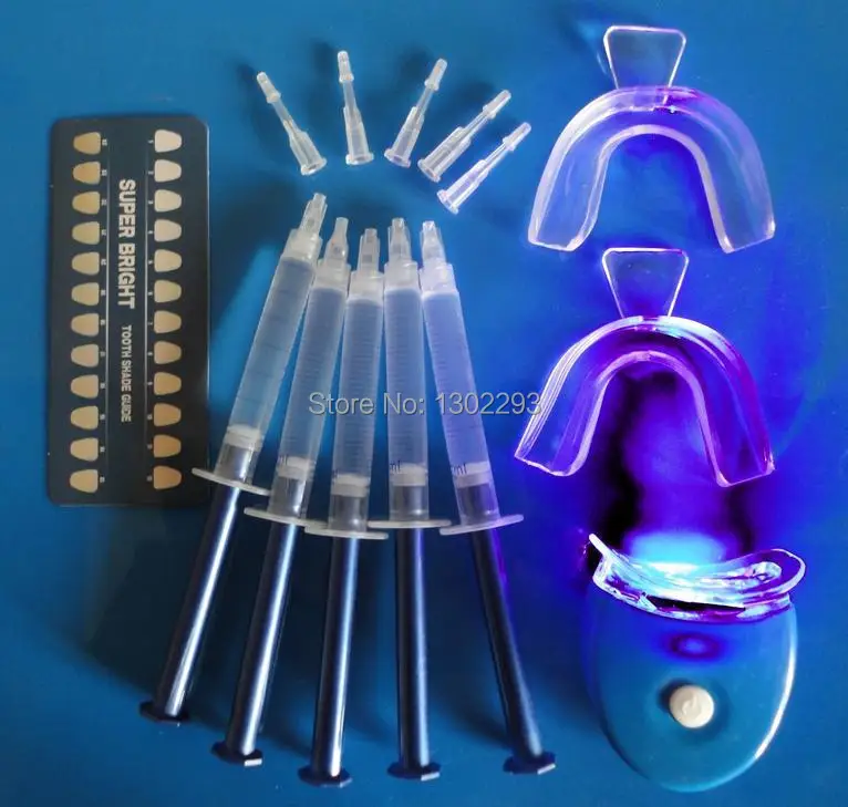 Dental White Light Teeth Whitening Tools Set Tooth Whitener Care Pack