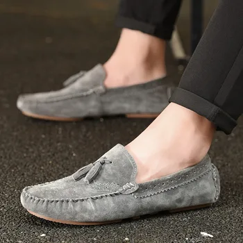 

Men Spring Autumn Light Soft Shoes for Men Loafers Shoes Male Flats Fashion Moccasins Casual Suede Leather Driving Boat Footwear
