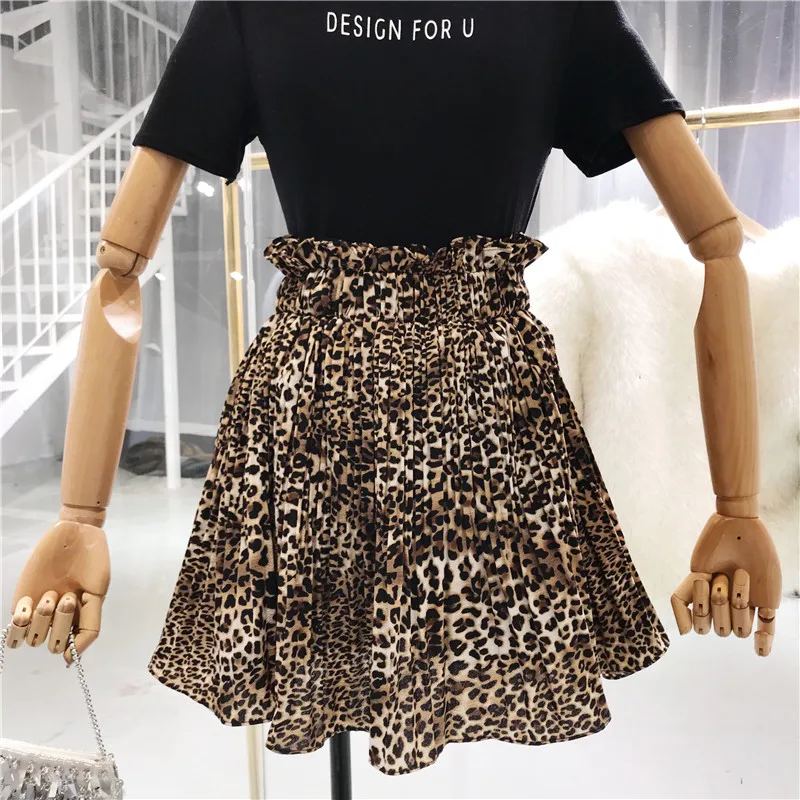 2018 Spring Summer High Waist Leopard Print Skirt Female Women All ...