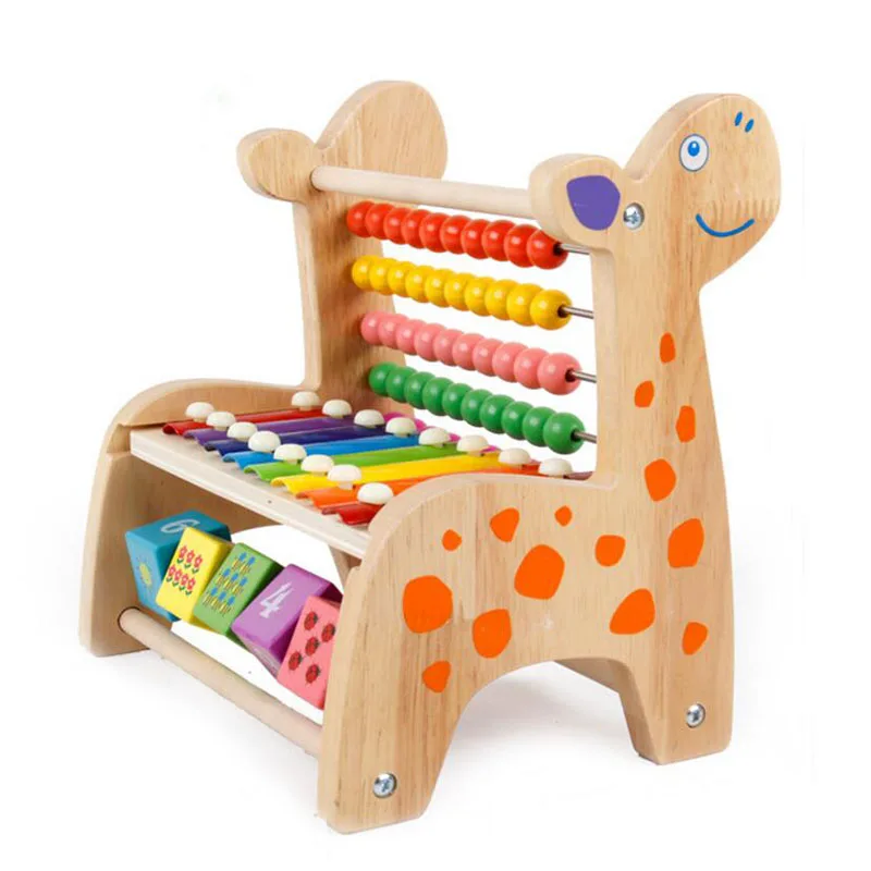 

New baby 8 scales knock music educational toys around the bead beaded blocks game toy for kids color and graphics cognitive toys