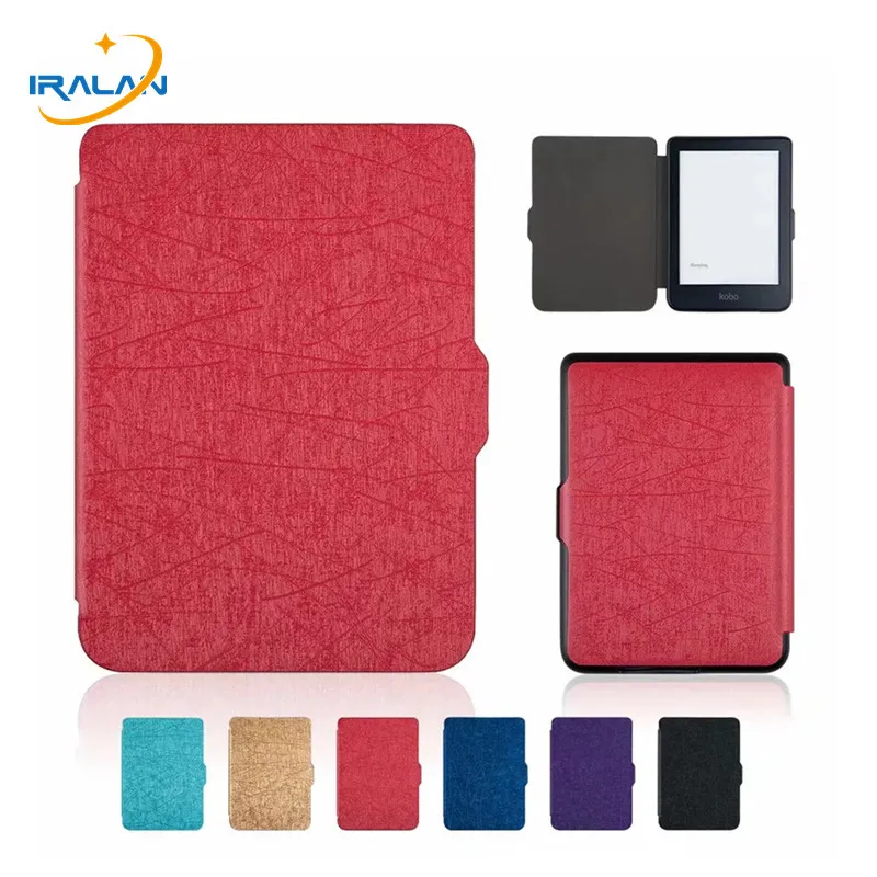 

2019 New Silk pattern PU Leather Magnetic Stand E-Book Case For kobo Clear N249 Clara HD 6.0 inch Tablet Protective Cover+Stylus