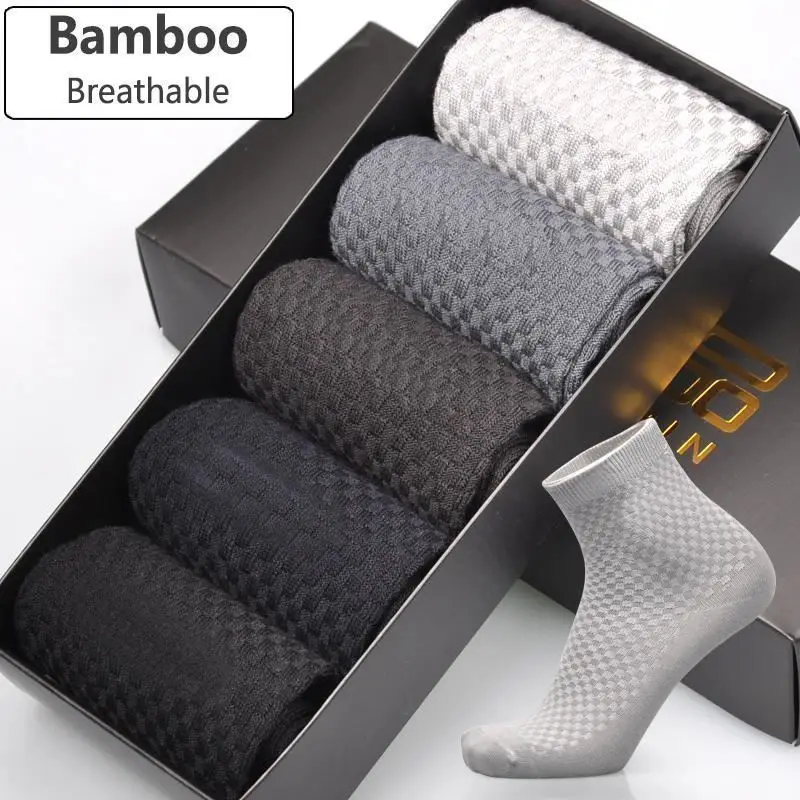 Casual Unisex Bamboo Breathable Socks Men Women Summer Style Hemp Harajuku Socks 5 Style One Pairs - Цвет: Navy Blue