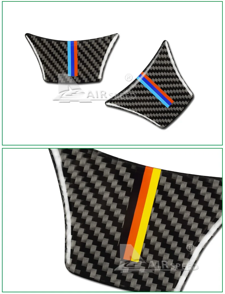 for BMW F10 F11 F07 5 Series Carbon Fiber Car Steering Wheel Stickers M Sport 530 525 520i 535i Accessories Car Styling (4)