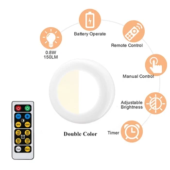 

Under Cabinet Light Wireless Dimmable Touch Sensor LED Night Lamps Battery Power Remote Control Suitable for Kitchen Stair