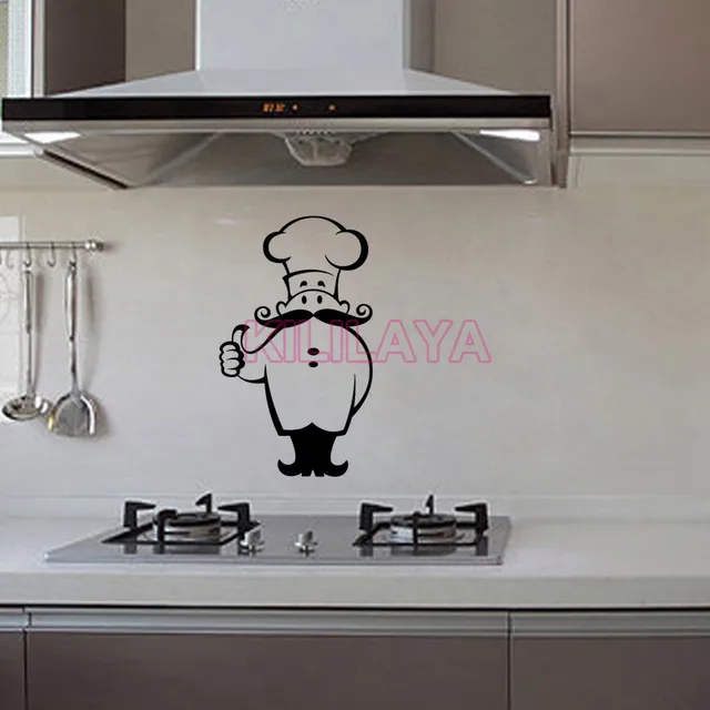 Stickers Kitchen Chef Cook Vinyl Wall Sticker Decals Murals Tile Stickers Kitchen Chef Cook Vinyl Wall Sticker Decals Murals Tile Art Restaurant Wallpaper Home Decor