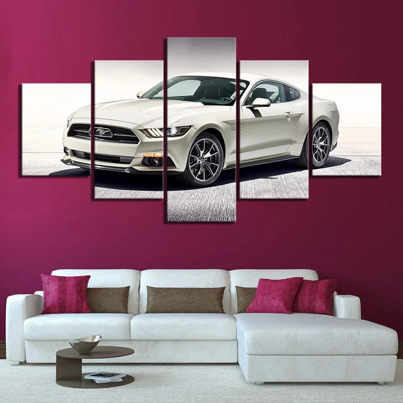 5 шт. HD изображения роскошного автомобиля Mustang Gt 50 летний выпуск постер