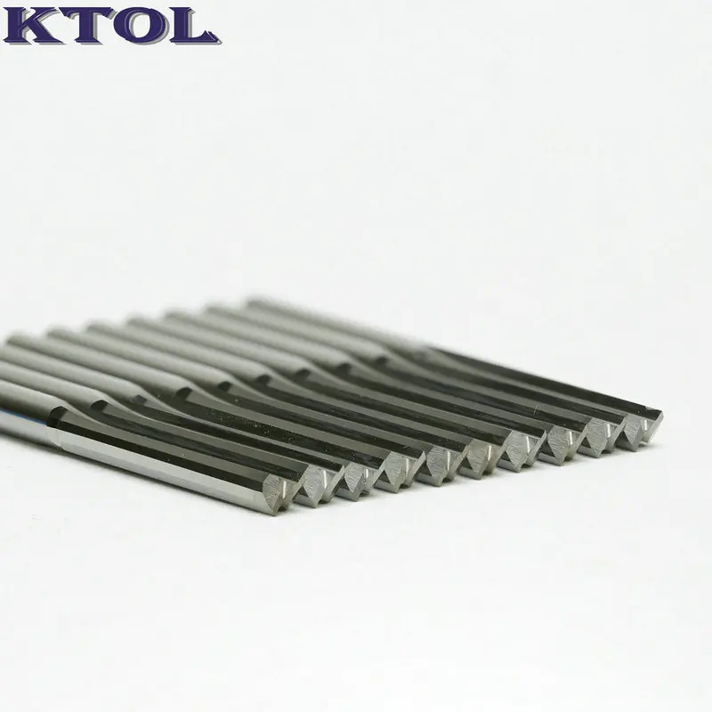 2 Flute Straight Cutter Engraving Router Bits Wood Milling Tools CNC Slot Cutting Tungsten Carbide End Mills 10pcs