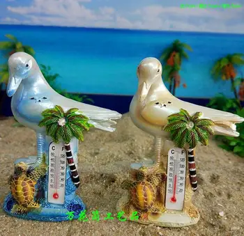 

Sea bird sea gull thermometer sea turtle coconut resin handicraft set sand ware