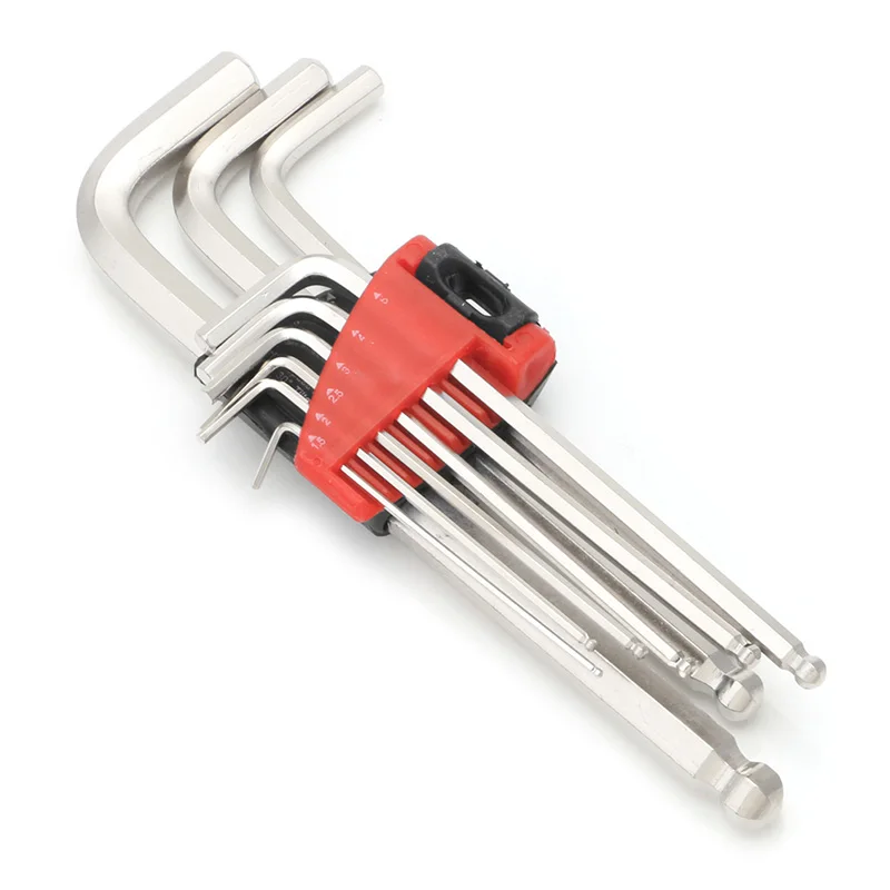 

9Pcs 1.5-10mm Durable Metric Ball Ended Hex Key Wrench Set Spanner Torque Kit Hand Tools