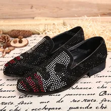 Европейский стиль круглый носок горный хрусталь замши плоские туфли мужчины Британский стиль Черный скольжения на мужчин квартиры прохладный мужская мокасины