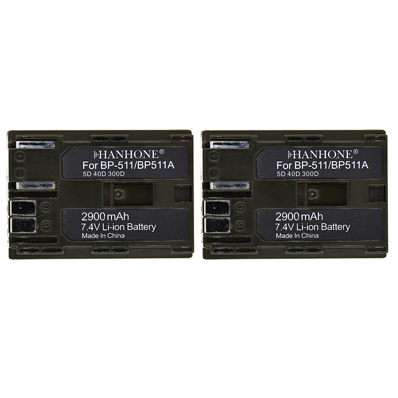 2 шт. 2900 мАч BP-511 BP 511 BP-511A BP511 для Canon G6 G3 G2 G5 G1 EOS 300D 50D 40D 30D 5D 10D 20D MV300i Батарея цифровой