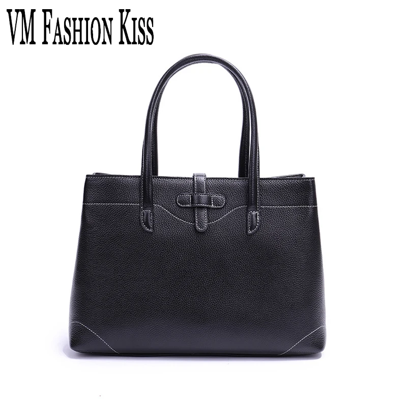 VM FASHION KISS из натуральной кожи простая модная повседневная вместительная сумка с