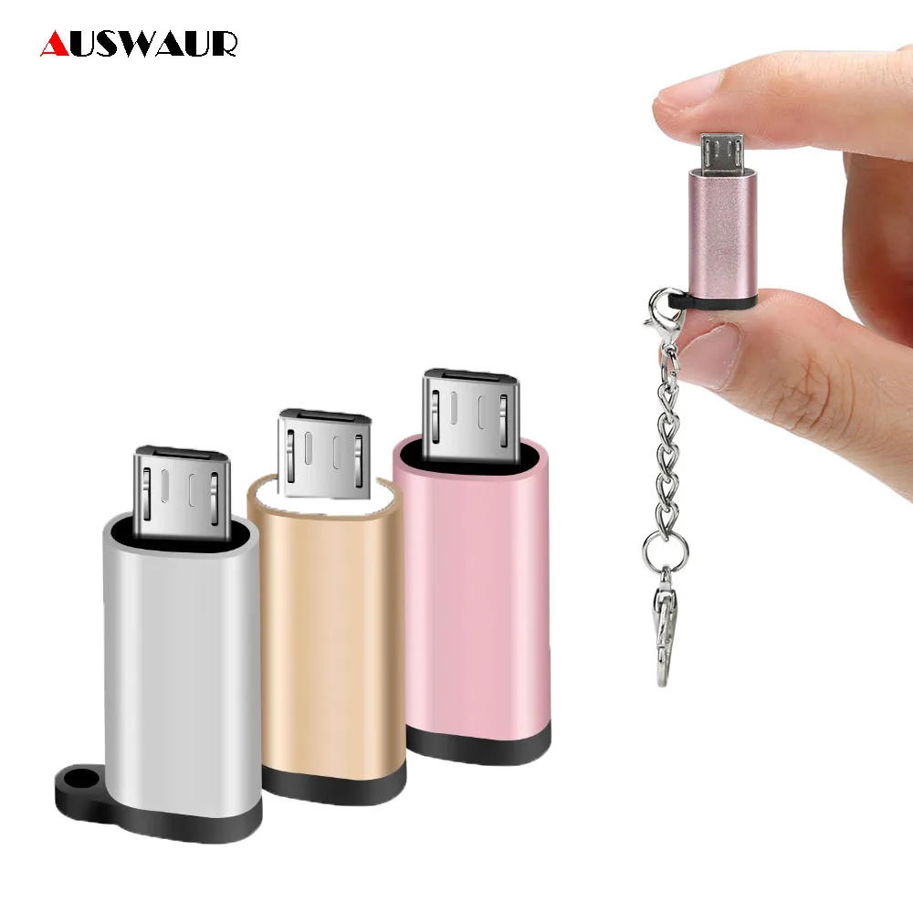 

Male Micro To Female Type-C Charge Sync Adapter With Hanger Micro Type-C Charge Adapter Converter