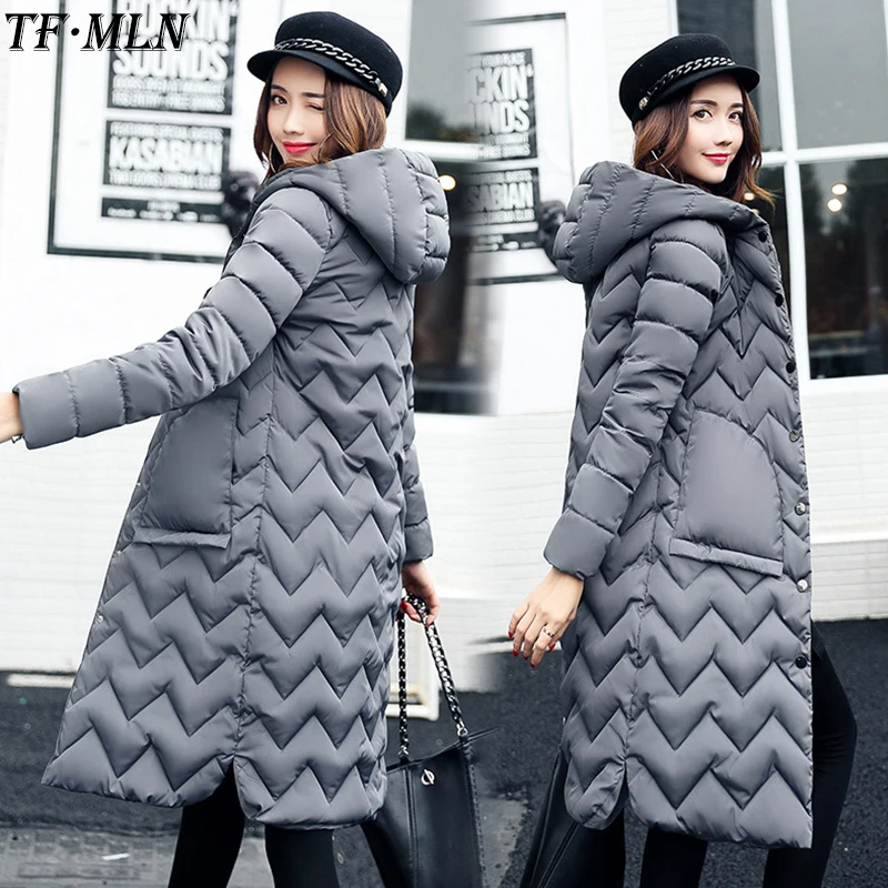 Winter font b Jacket b font font b Women b font Hooded Cotton Parkas Padded Long