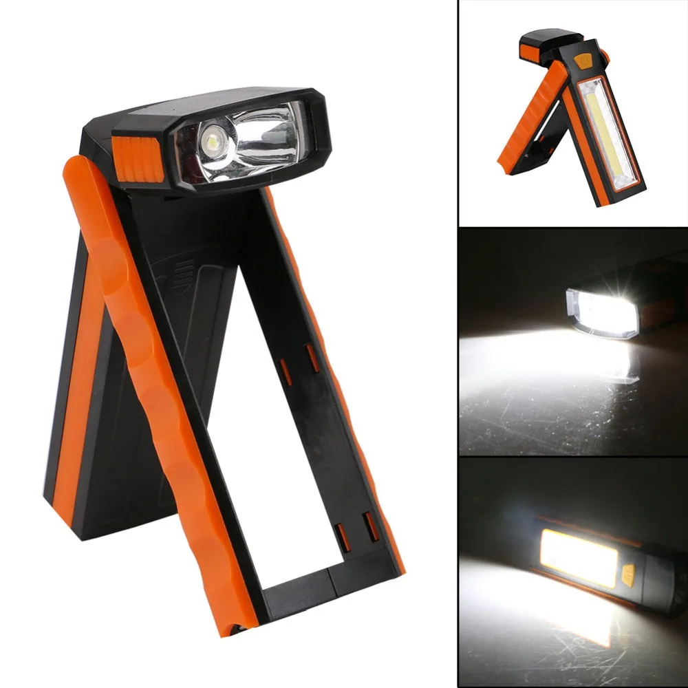 Регулируемый COB светодиодный светильник для проверки работы, ручной фонарь, магнитный фонарь для кемпинга, палатки, фонарь с магнитом, 4* AAA
