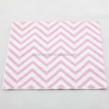 

Free Shipping 1500pcs Pink Color 6 Colors Chevron Design Kid's Party Deoration Wedding Party Paper Napkin