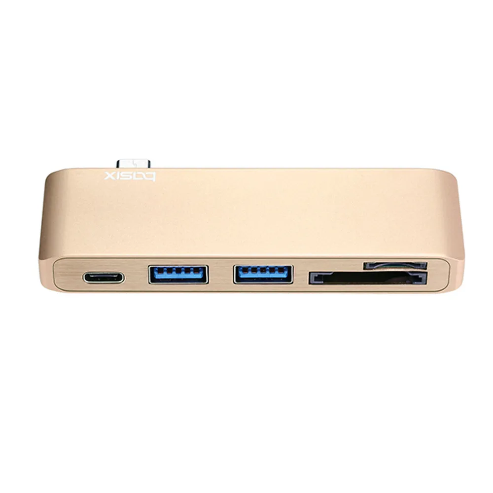 Kinganda usb-хаб высококачественный алюминиевый сплав 5в1 Тип C до USB3.0+ Тип C+ кардридер адаптер концентратор для Macbook PC BK#3 L0405
