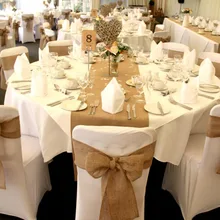 90 шт " x 108" Винтажная страна джут из мешочной ткани лента бантик на стул деревенская свадьба место украшения 17*275 см