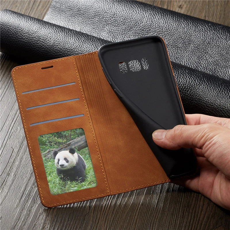 Чехол-книжка с бумажником для samsung S8 Plus+ роскошный кожаный магнитный держатель для карт с подставкой 360 Защитный чехол для Galaxy S8plus Carcasa