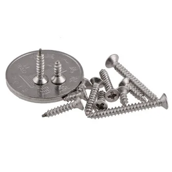 

5pcs M6 Phillips Countersunk head tapping bolt Self-tapping screws flat heads screw stainless steel bolts 16mm-100mm Length