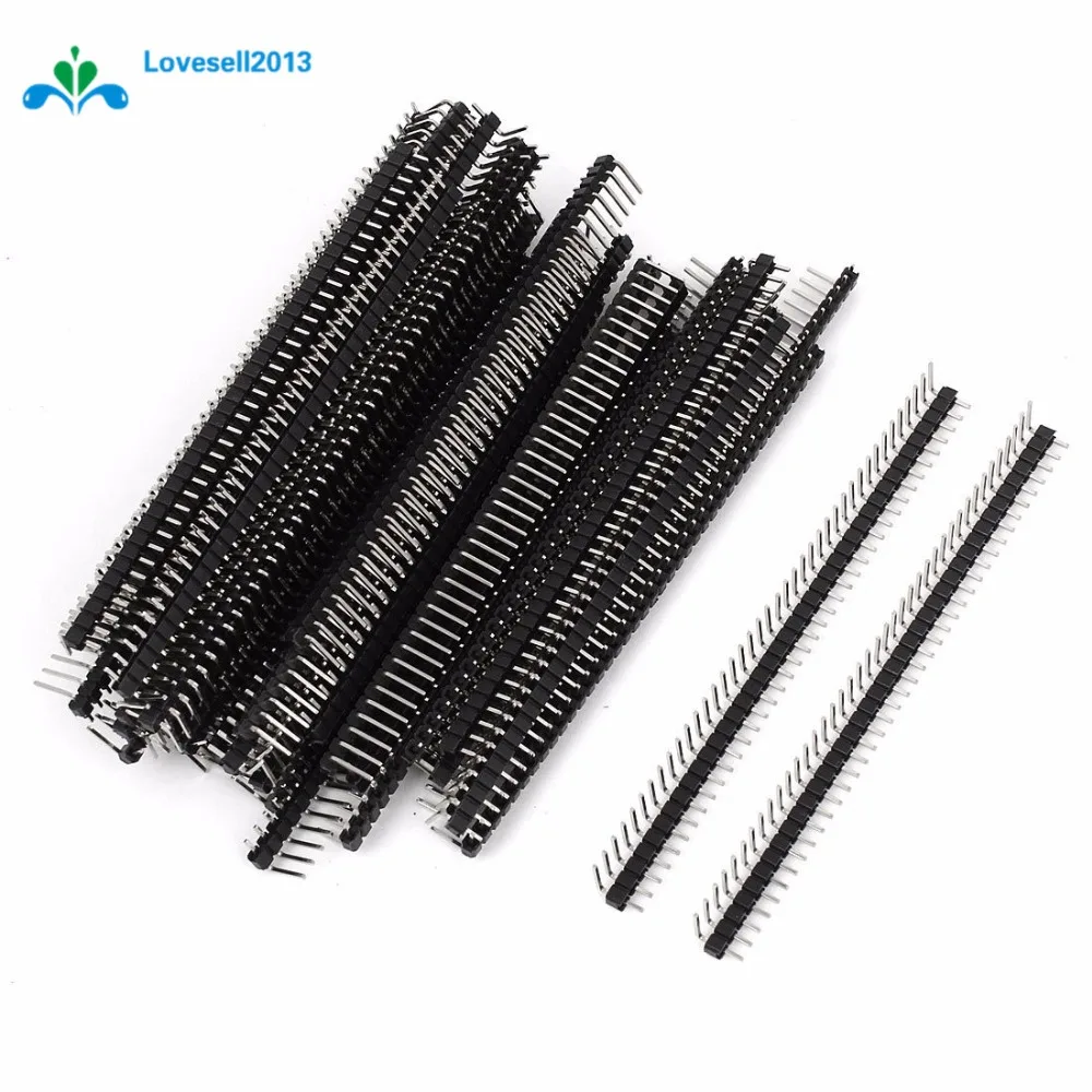 

5 Pcs 40Pin 2.54mm Single Row Right Angle Pin Header Strip NEW