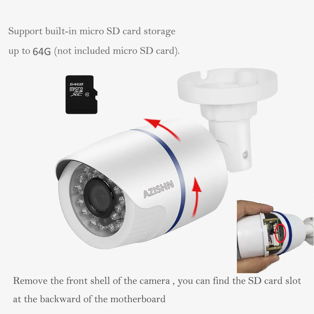 IP камера AZISHN наружная/Внутренняя Беспроводная с поддержкой Wi Fi 1080/960/720/128 P|Камеры