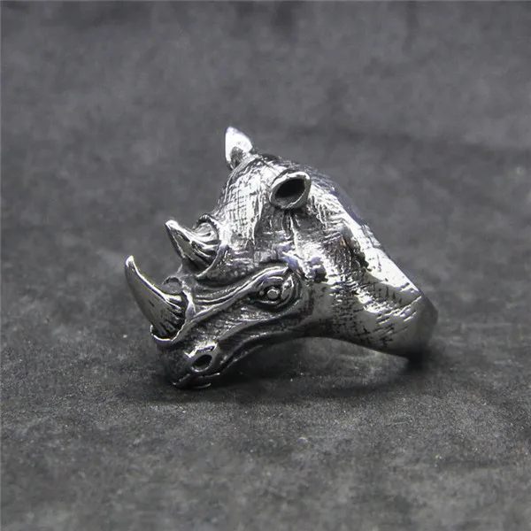 Rhinoceros Ring 316L Stainless Steel Hot Mens Polishing Punk Cool Animal | Украшения и аксессуары