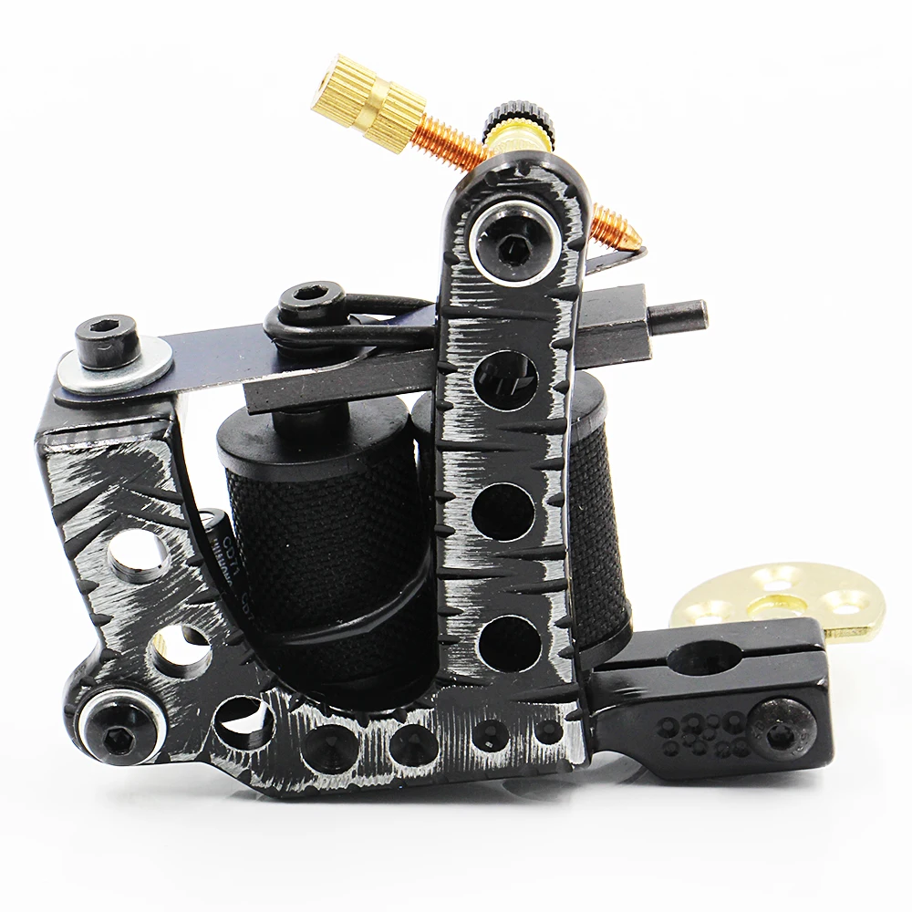 

1pcs Wire Cutting 10 Wrap Coils Tattoo Machine For Liner And Shader Black Color Iron Tattoo Supplies Cast-iron Tattoo Machines