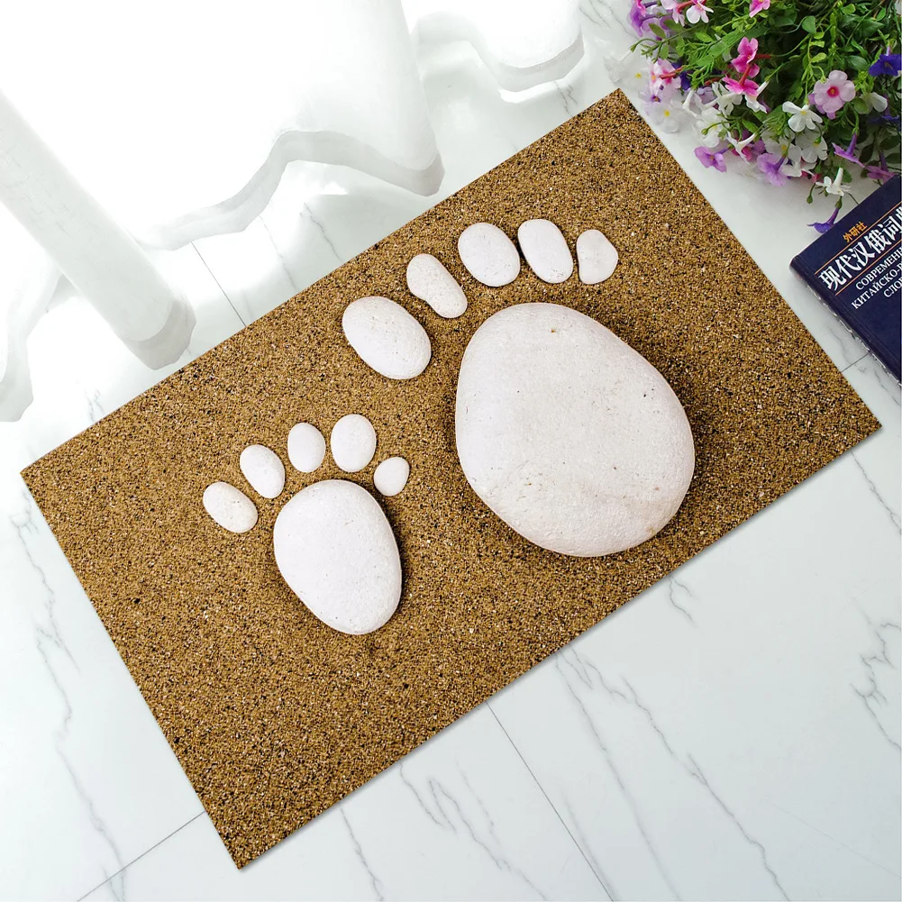  Zeegle 3D Stone Printed Foot Mat For Hallway Anti-slip Bathroom Doormats Floor Carpet Water Proof K