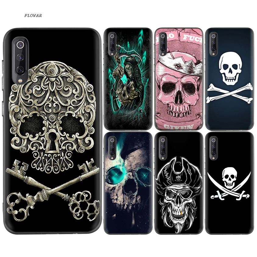 

Skull Case For Xiaomi 9 8 A2 lite A1 Play Xiomi Redmi Note 7 6 5 Pro 4X 4 5 Plus Black Soft TPU Cover