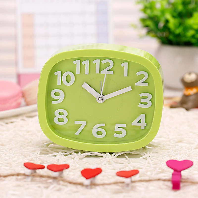 EZ Cute Silent Candy Color Alarm Clock Home Desk Table Snooze Analog Clock AS
