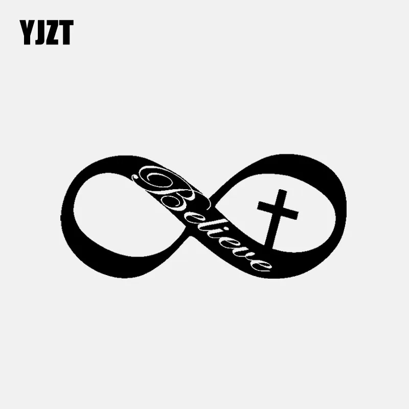 YJZT 14.6CM*6.5CM Believe Cute Christian Car Sticker Vinyl Decal Black/Silver C3-1477 | Автомобили и мотоциклы