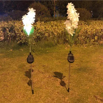 

Outdoor Solar Powered Flower Light Lawn Lamp Waterproof Rose Hyacinth Camellia Lamp Home Garden Pile Lights for Yard Lawn Path