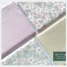 160x50 см, хлопковая саржевая ткань в клетку с цветочным принтом, сделай сам, детская одежда, ткань для изготовления постельных принадлежностей, Стёганое одеяло, украшение для дома, 160 г/м