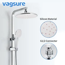 Round Chromed Rainfall Top Shower Head G1/2 Connector Rainfall Spray Shower Head For Bathroom Top Shower Head Sprayer 1 pcs mrosaa bathroom shower head g1 2 led rgb temperature sensor 3 colors changing rainfall top shower showerheads sprayer