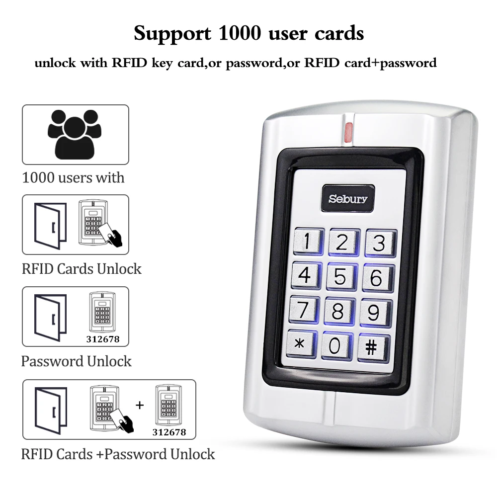 OBO Sebury металлическая клавиатура контроля доступа 125 кГц Автономная RFID плата