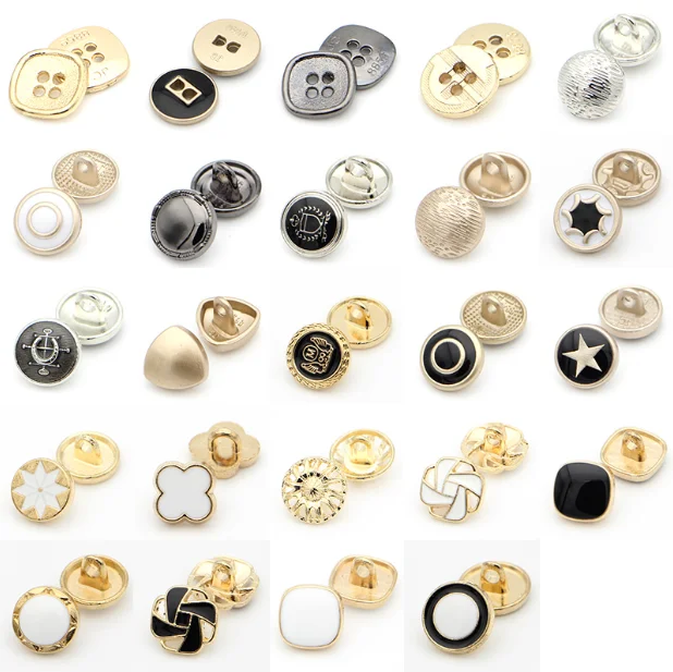 

10PCS/LOT round metal shirt buckle high-grade men and women shirt buckle white chiffon buckle spring and summer cardigan buckle