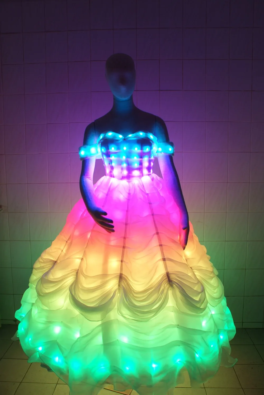 La lumière LED vêtements lumière robe costume scène lumineuse